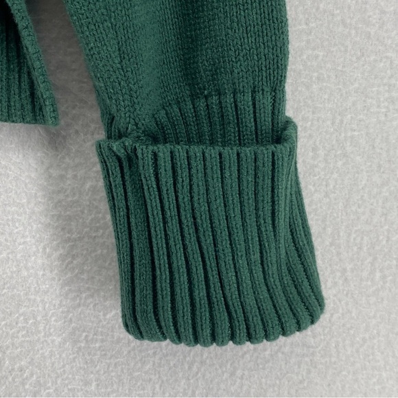 INDUSTRY | Forecast Green Sweater with Ribbed Collar V-neck - Picture 5 of 9
